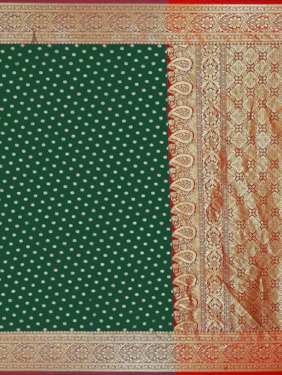 women's self design green colored saree with blouse - 20306695 - Standard Image - 3