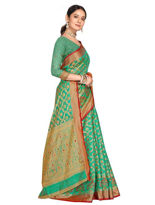 women's banarasi saree with blouse - 20306706 - Standard Image - 0