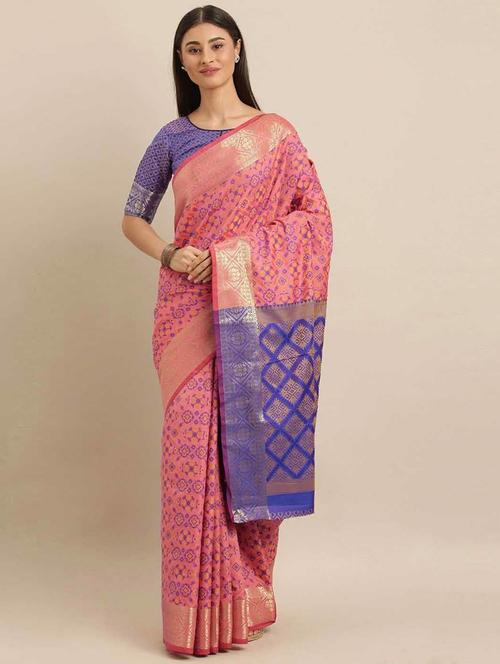 women's banarasi saree with blouse - 20306775 - Standard Image - 0