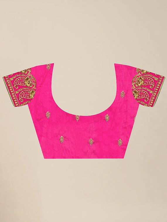 women's embroidered saree with blouse - 20306838 - Standard Image - 3