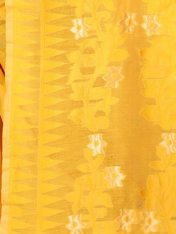 women's self design gold colored saree with blouse - 20306930 -  Standard Image - 3