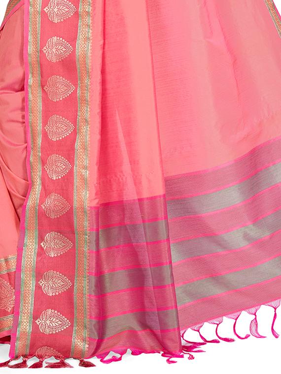 women's bordered royal blue colored saree with blouse - 20306946 - Standard Image - 3