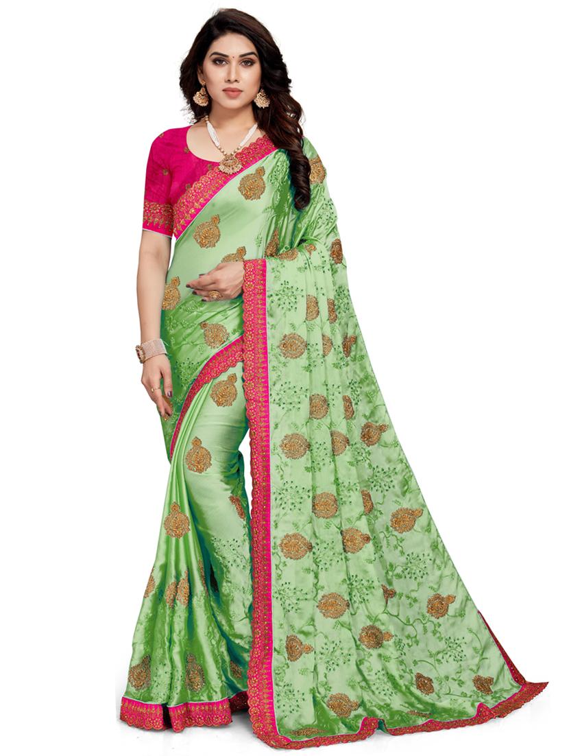 women's embroidered saree with blouse
