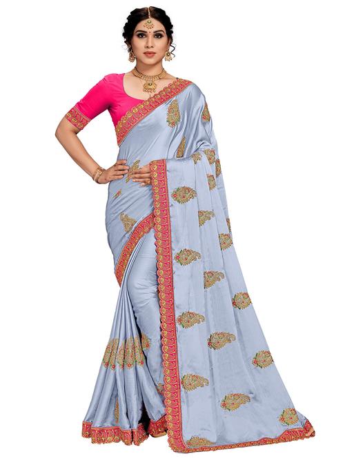 women's embroidered saree with blouse - 20307225 -  Standard Image - 0