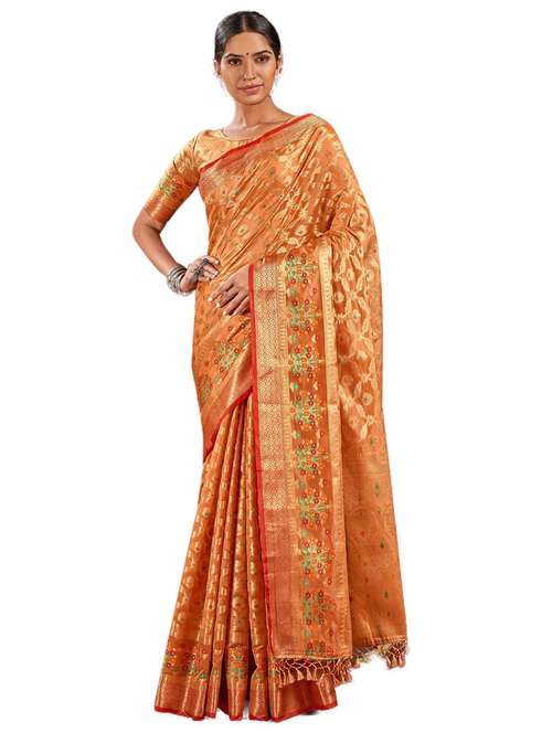 women's banarasi saree with blouse - 20307286 - Standard Image - 0