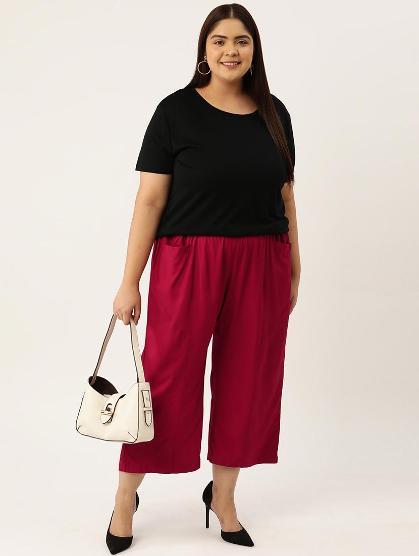 red rayon trousers - 20307520 - Standard Image - 3