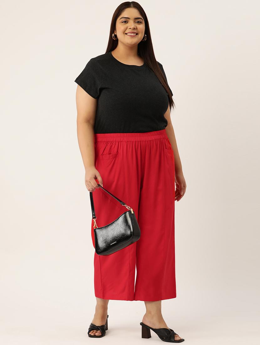 red rayon trousers - 20307524 - Standard Image - 3