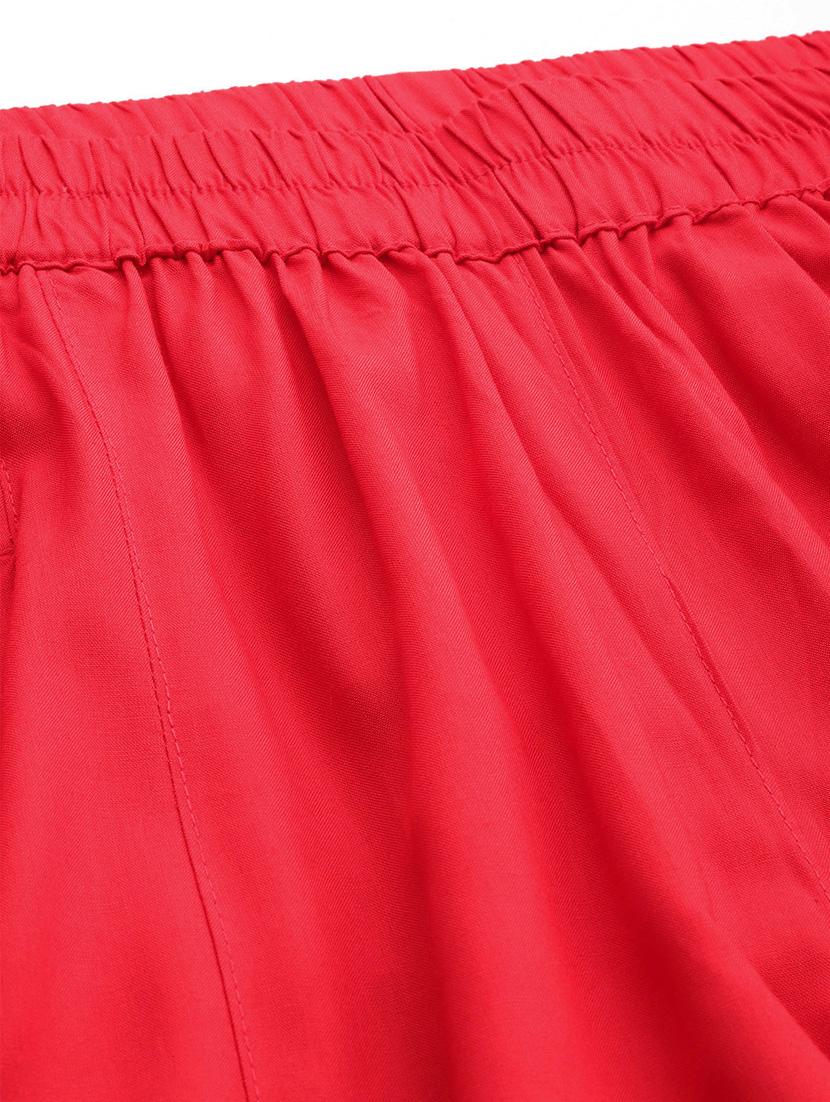 red rayon trousers - 20307524 - Standard Image - 5