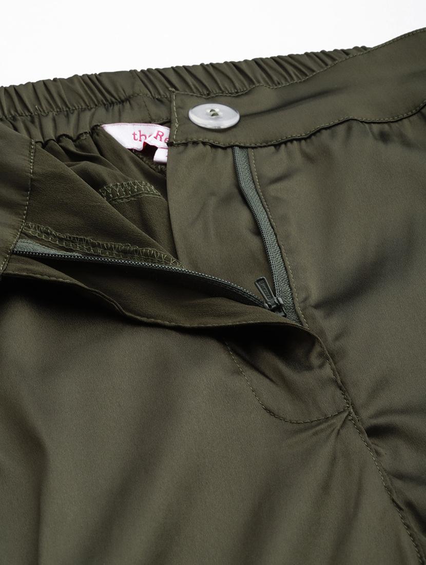 olive satin plus trouser - 20307543 - Standard Image - 5