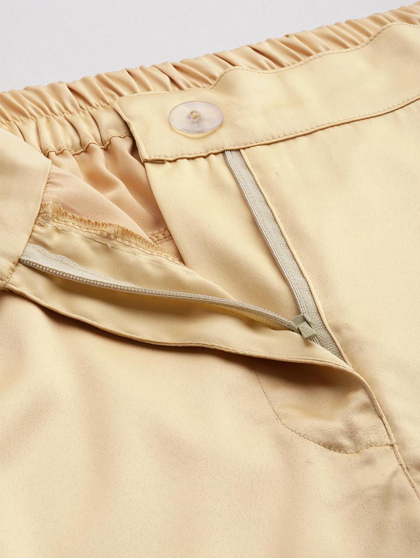 beige satin plus trouser - 20307544 - Standard Image - 5