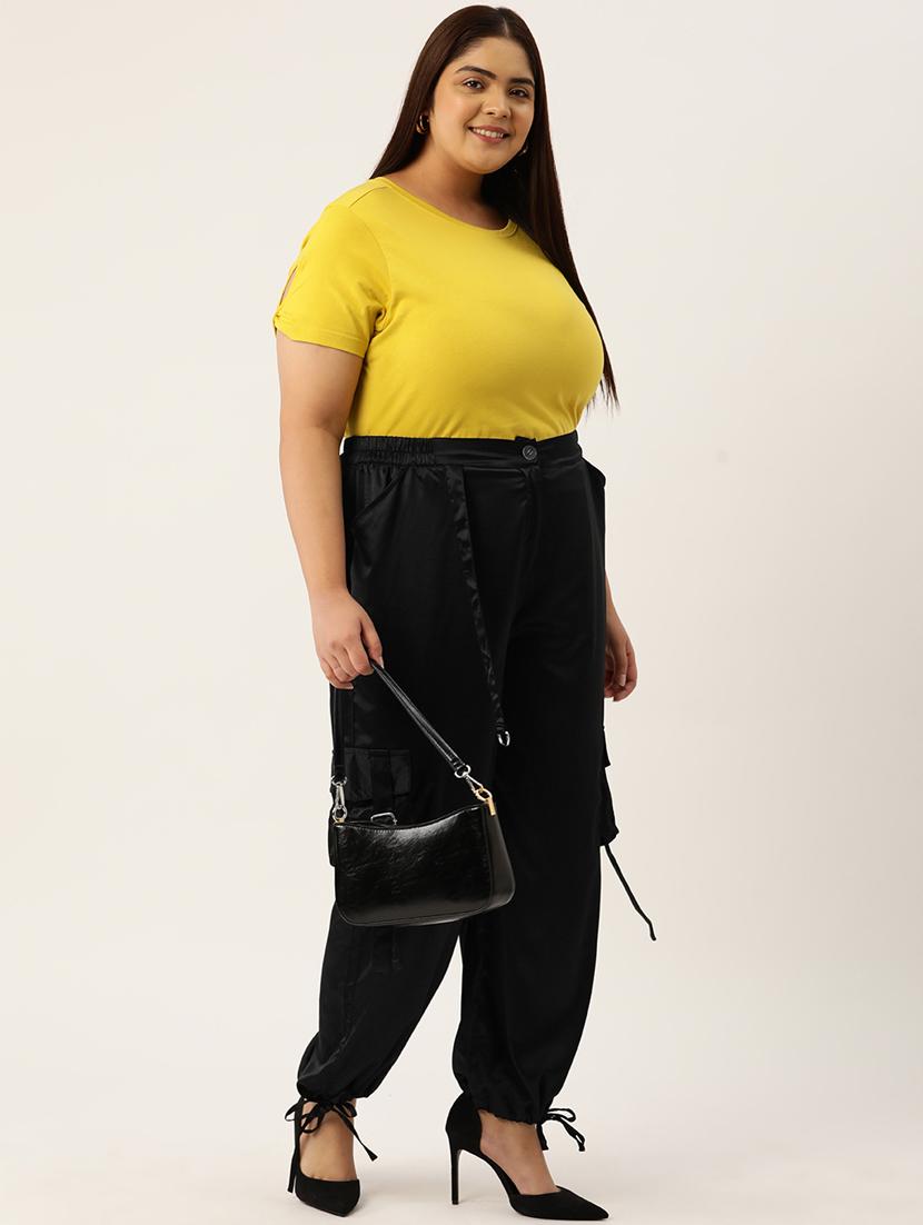 black satin trousers - 20307545 - Standard Image - 3