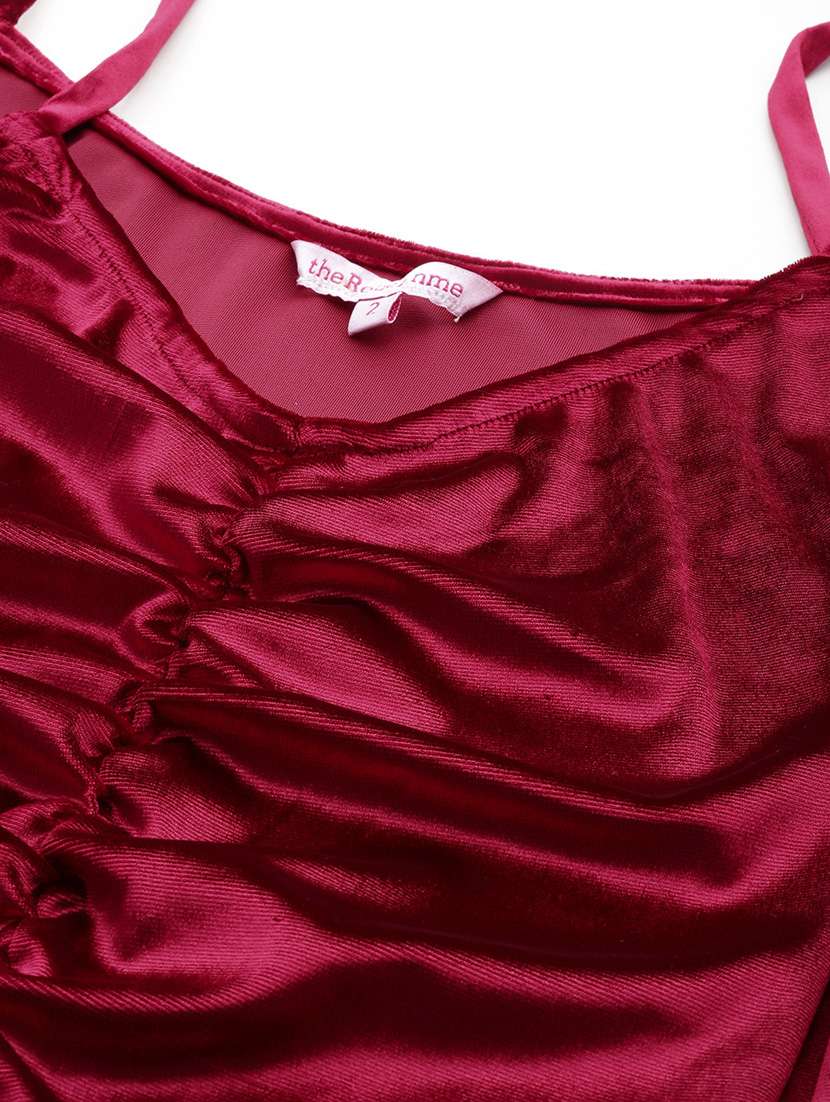 red solid top and trouser co-ord set - 20307551 -  Standard Image - 5