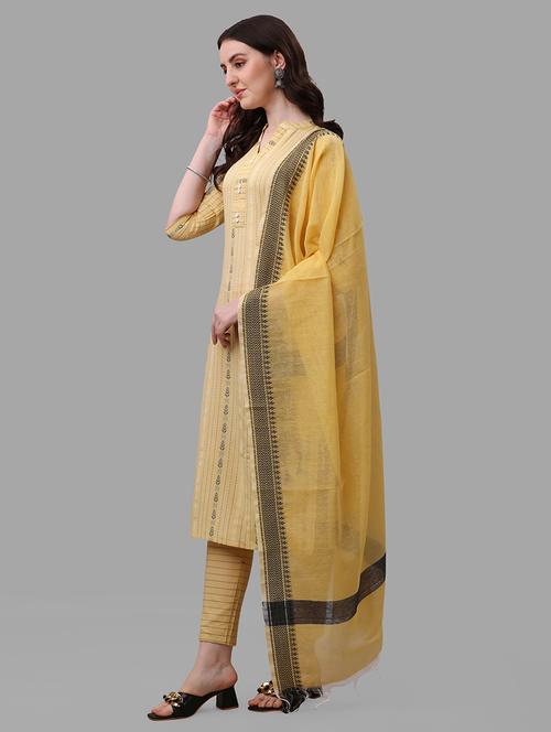 yellow colored kurta pant set - 20308100 - Standard Image - 0