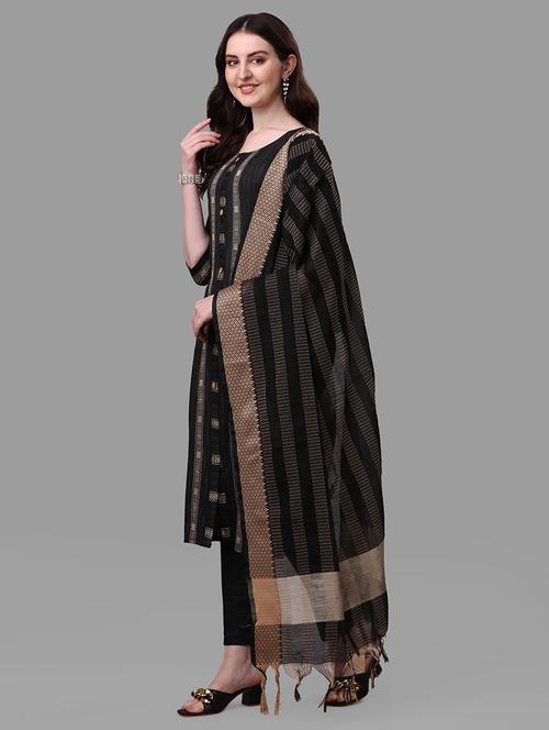 black colored kurta pant set - 20308106 -  Standard Image - 0