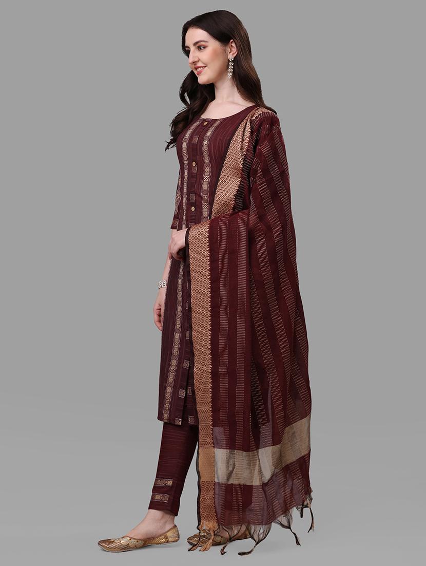 maroon colored kurta pant set - 20308109 - Zoom Image - 0