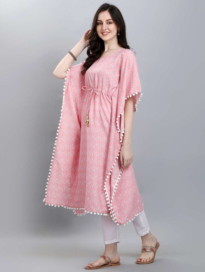 pink colored kaftan set - 20308110 - Zoom Image - 0