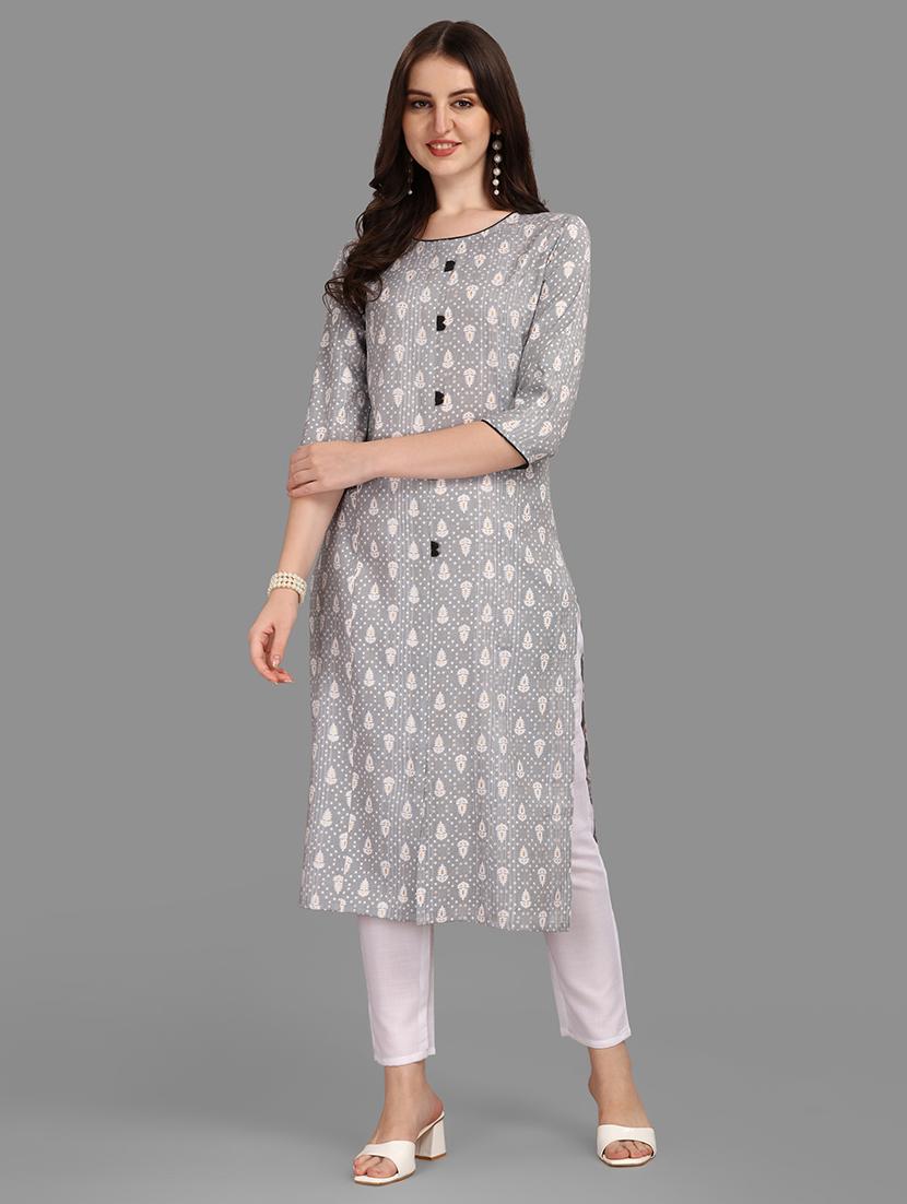 grey colored kurta pant set - 20308119 - Zoom Image - 0