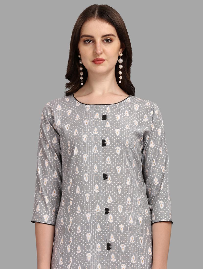 grey colored kurta pant set - 20308119 - Standard Image - 3