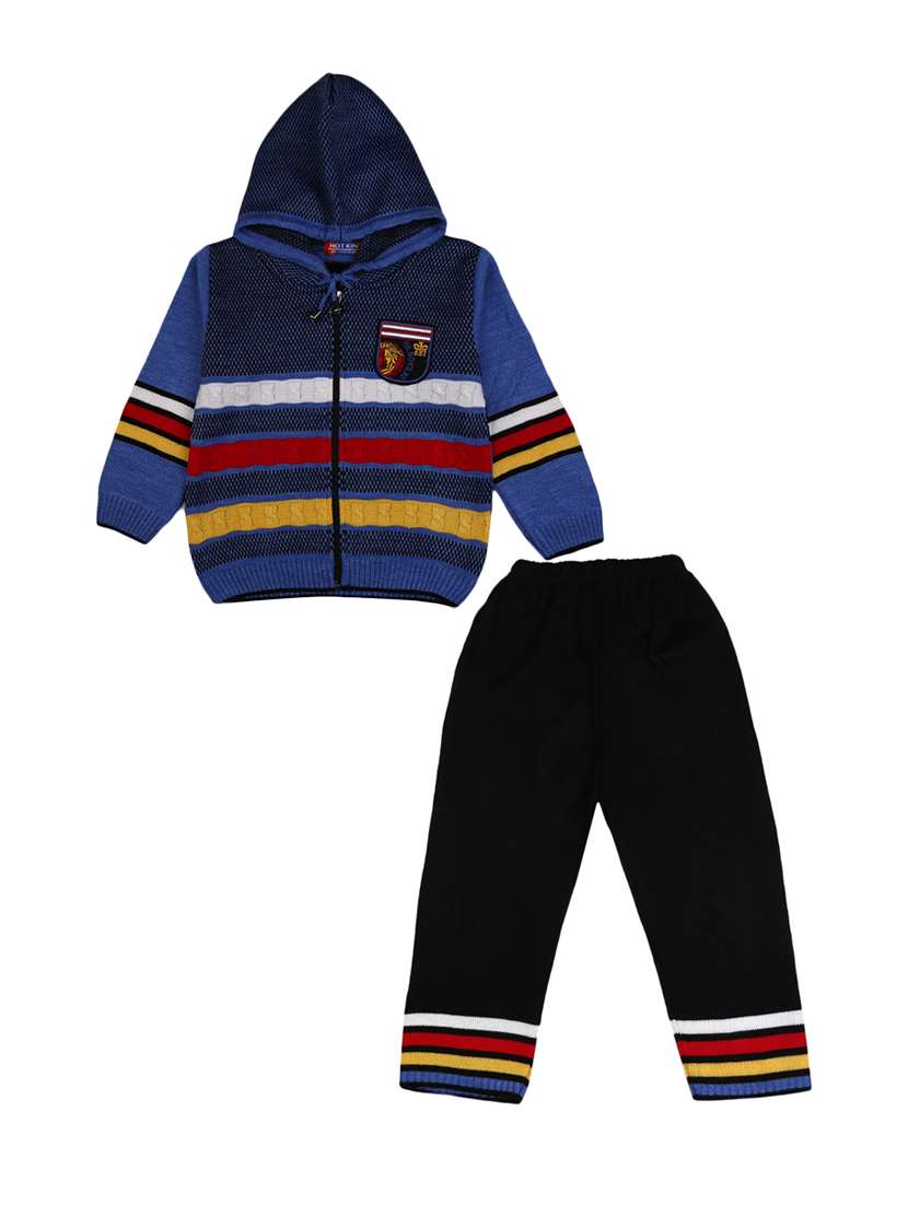 boys self designed sweater and pajama set