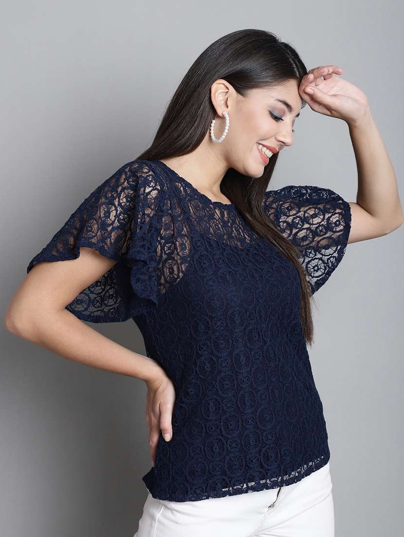 women's straight round neck top - 20309371 -  Standard Image - 3