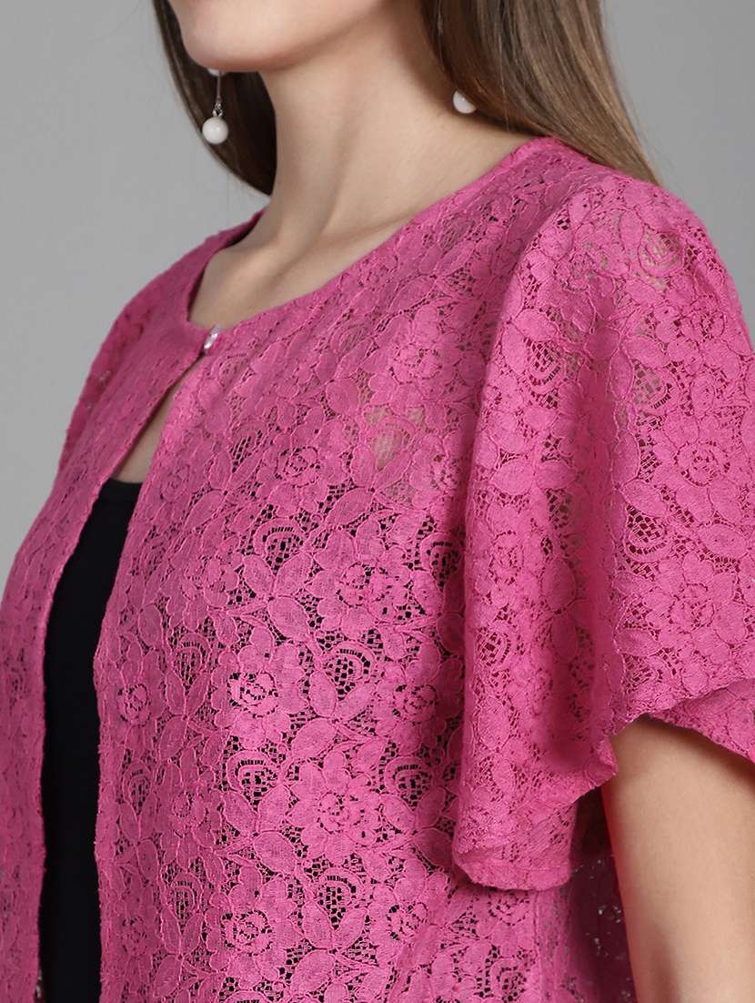 women pink lace shrug - 20309378 -  Standard Image - 5