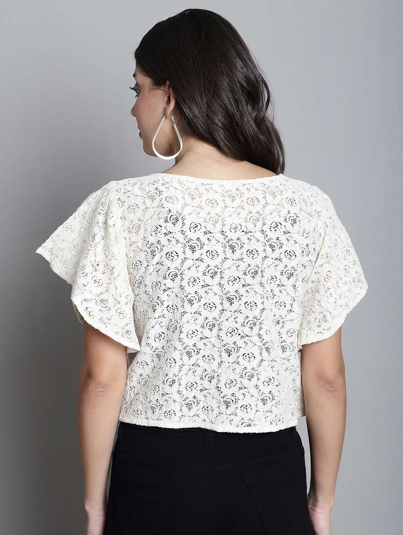 women off white crochet shrug - 20309388 -  Standard Image - 3