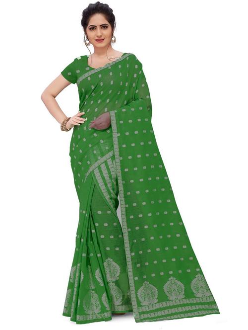 women's self design green colored saree with blouse - 20309715 - Standard Image - 0