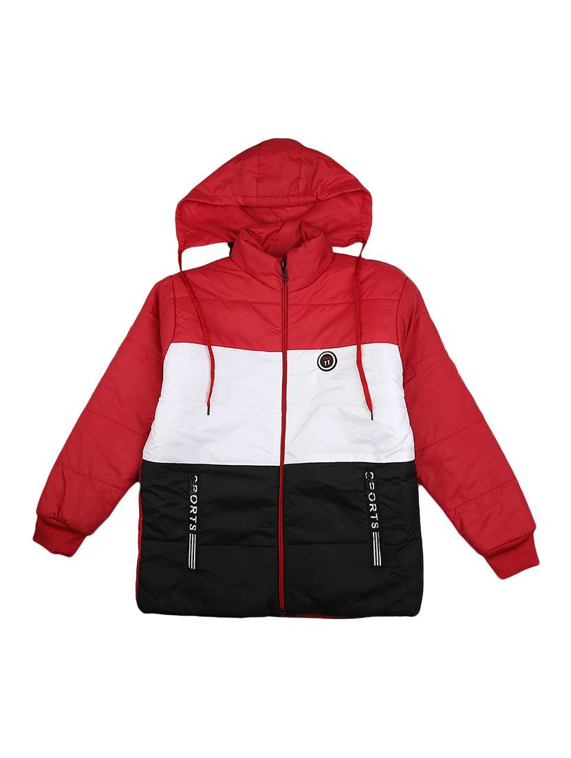 boys long sleeved color block quilted jackets 