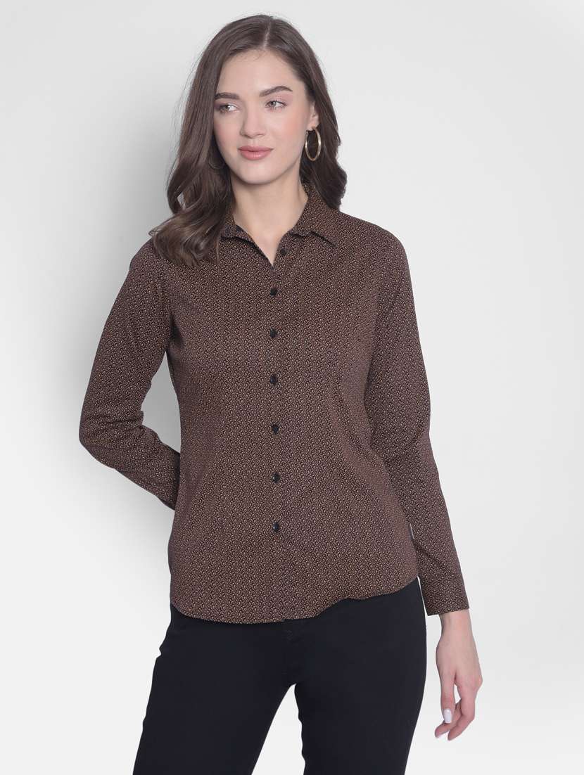 women multi color cotton blend regular shirt