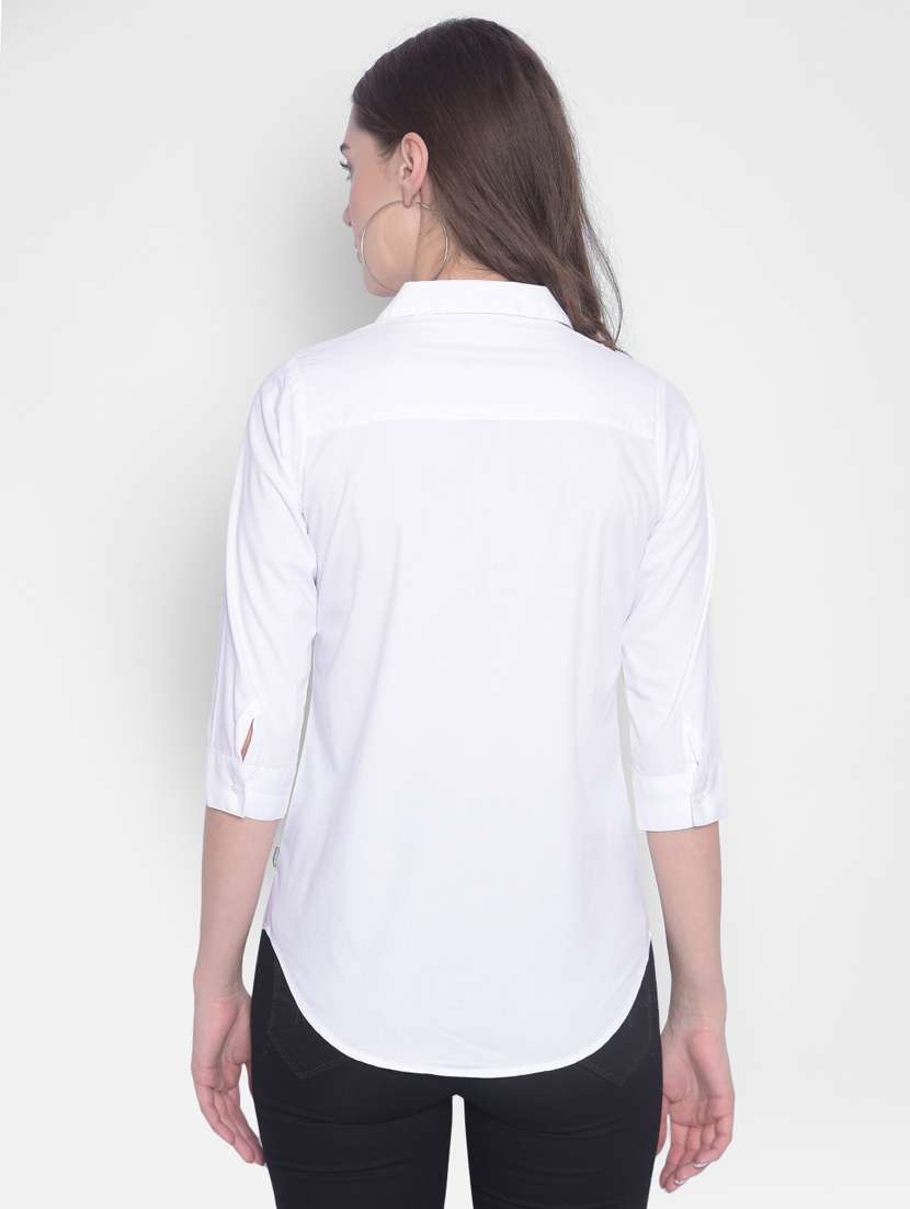 white solid regular fit shirt - 20311114 -  Standard Image - 3