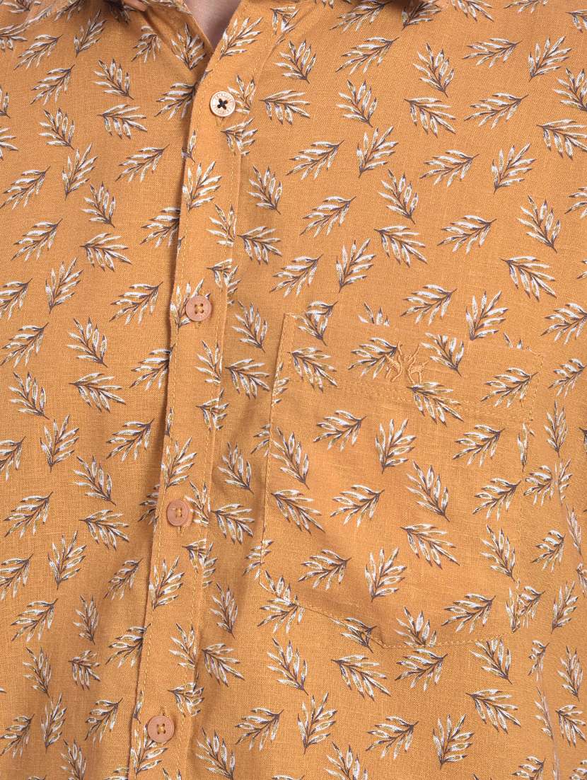 mens leaf print casual shirt - 20311131 -  Standard Image - 5