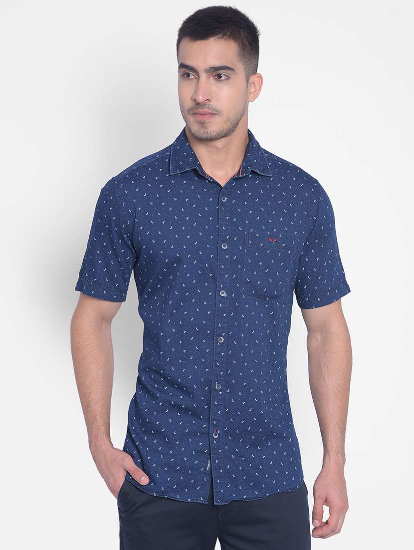 mens micro print casual shirt