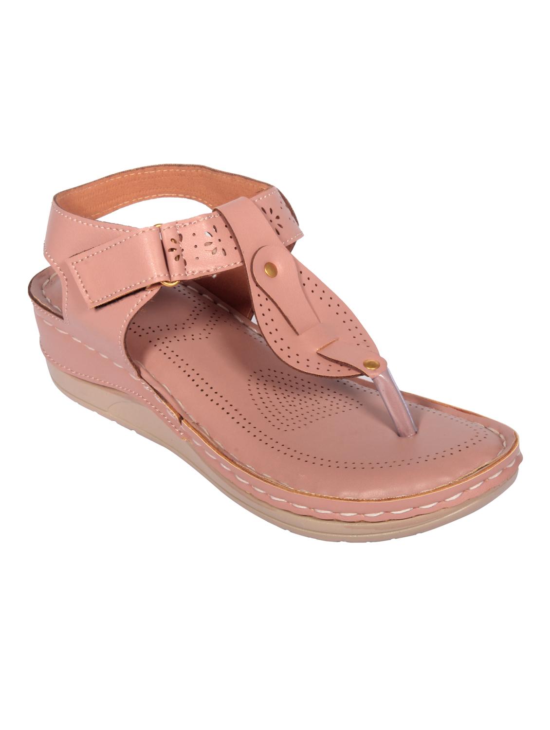 pink solid t-strap sandal - 20311238 - Zoom Image - 0
