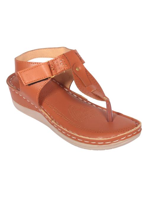 tan solid t-strap sandal - 20311239 -  Standard Image - 0