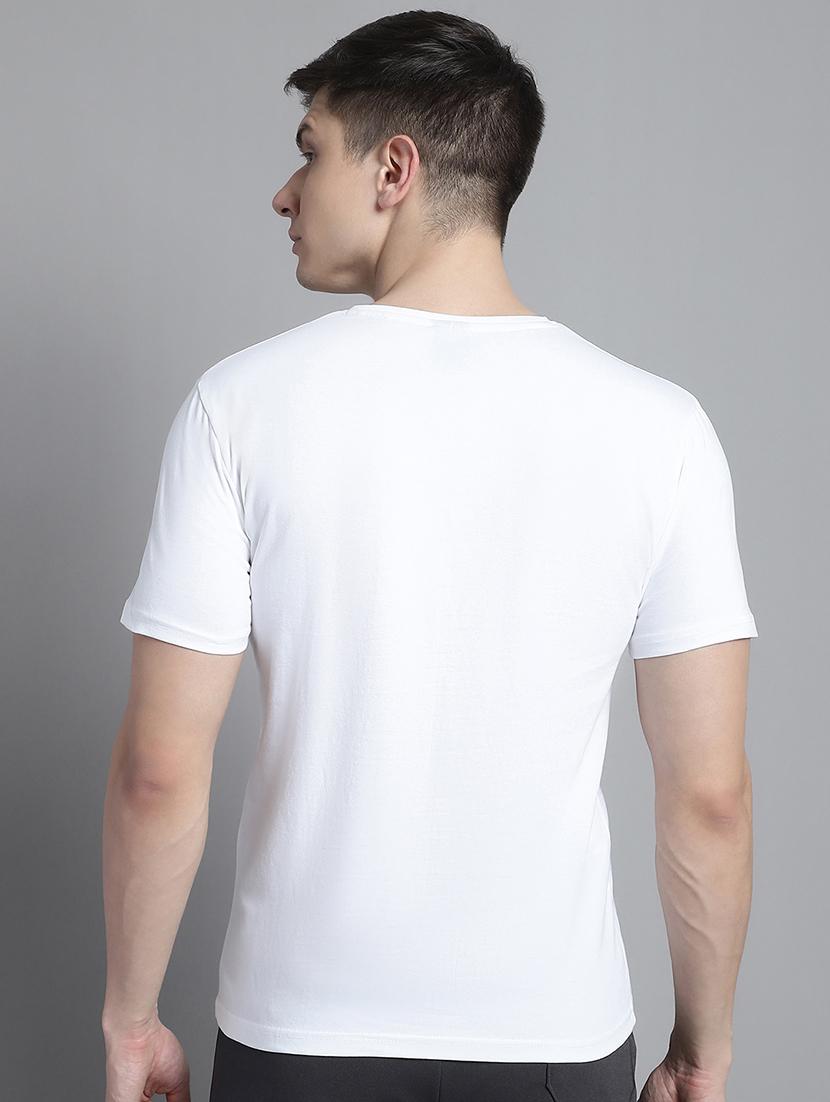 men v-neck graphic chest print t-shirt - 20312171 - Standard Image - 3