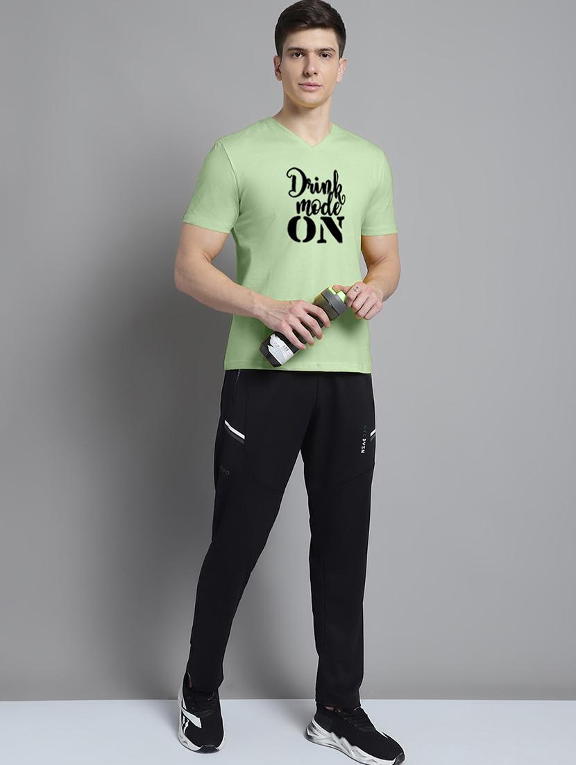 men green cotton chest print t-shirt - 20312177 - Standard Image - 3