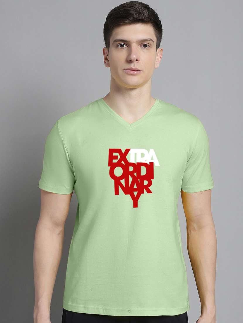 men green cotton chest print t-shirt - 20312182 - Zoom Image - 0