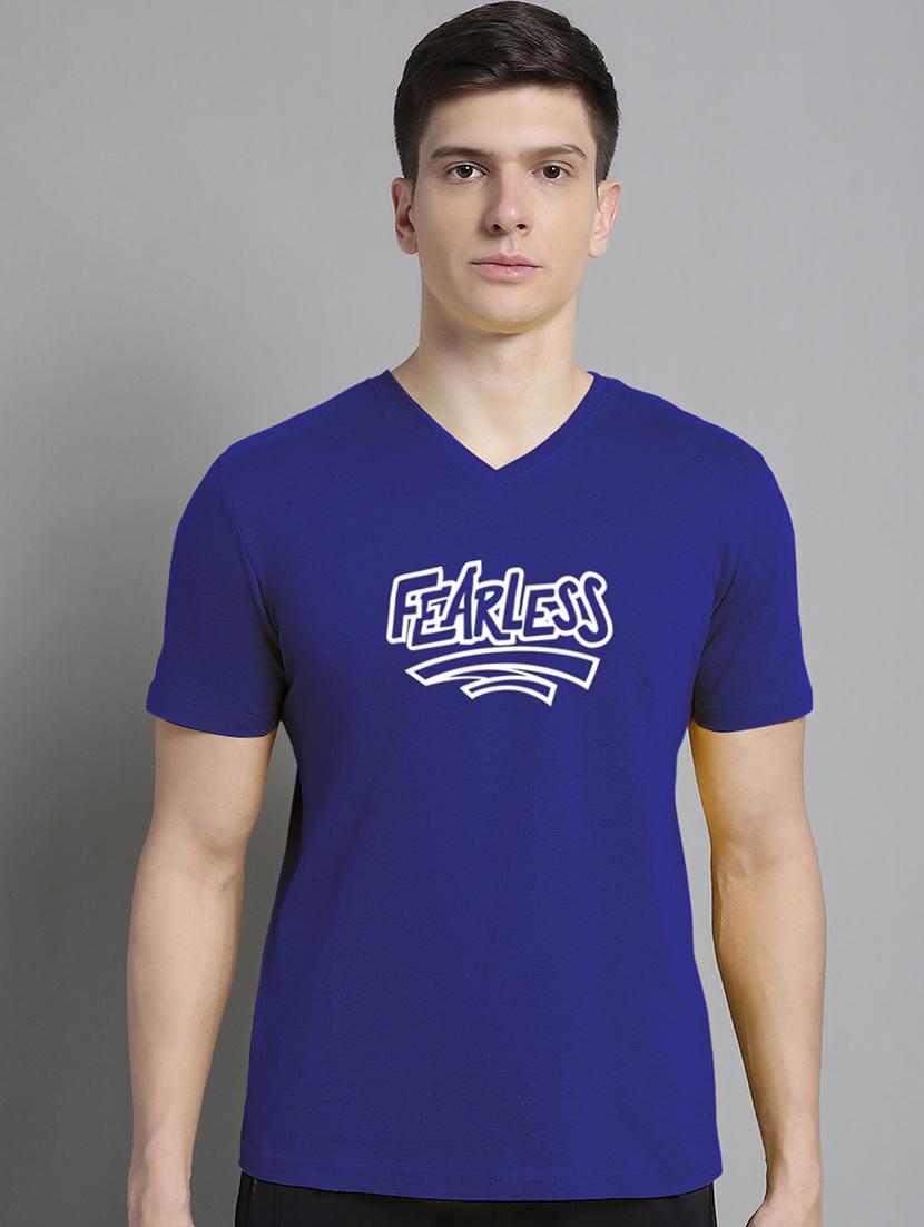 men v-neck graphic chest print t-shirt - 20312186 - Zoom Image - 0