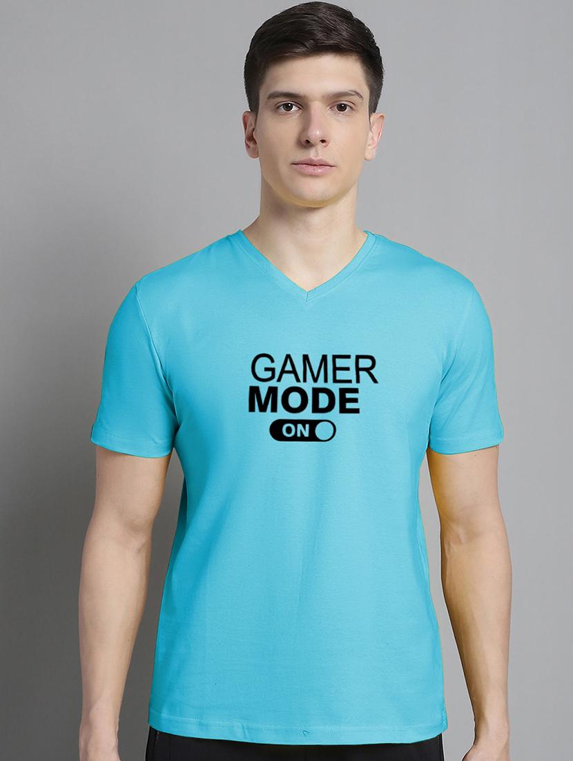 men v-neck graphic chest print t-shirt - 20312195 - Zoom Image - 0