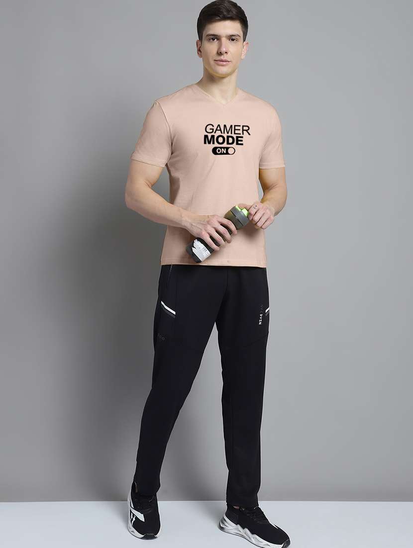 men beige cotton chest print t-shirt - 20312197 -  Standard Image - 3