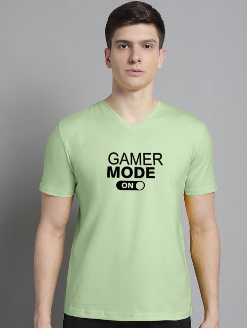 men green cotton chest print t-shirt - 20312198 - Standard Image - 0