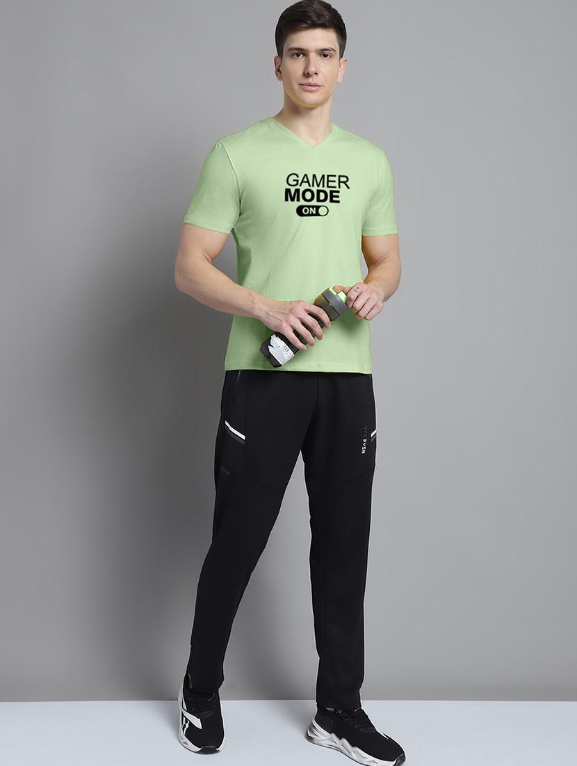 men green cotton chest print t-shirt - 20312198 - Standard Image - 3