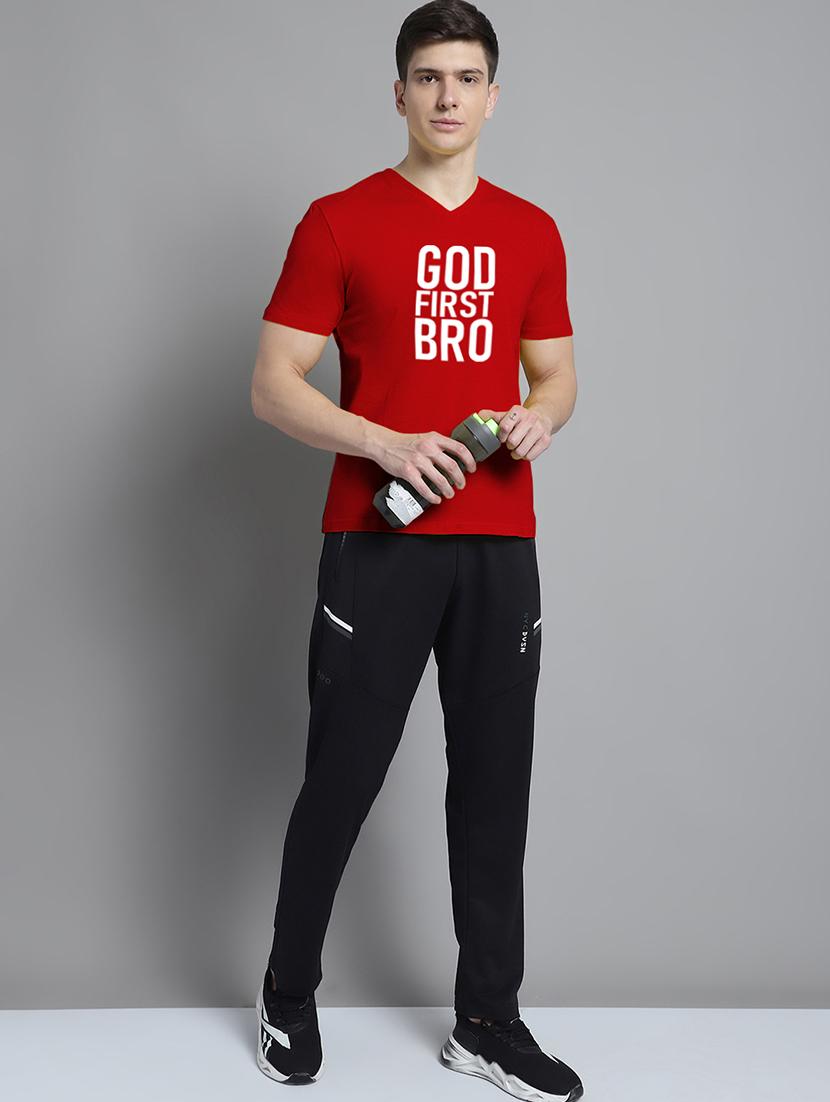 men front print short sleeve t-shirt - 20312199 - Standard Image - 3