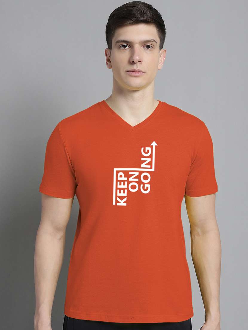 men chest print short sleeve t-shirt