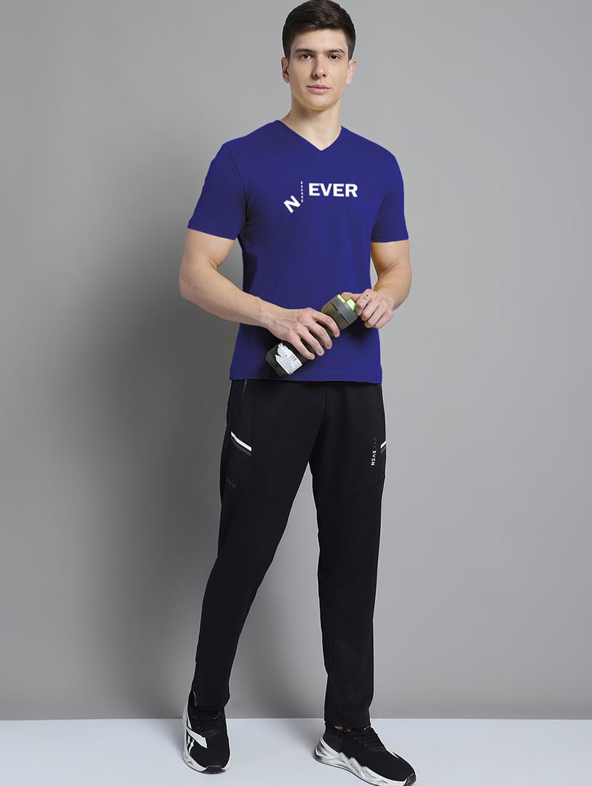 men blue cotton chest print t-shirt - 20312249 - Standard Image - 3