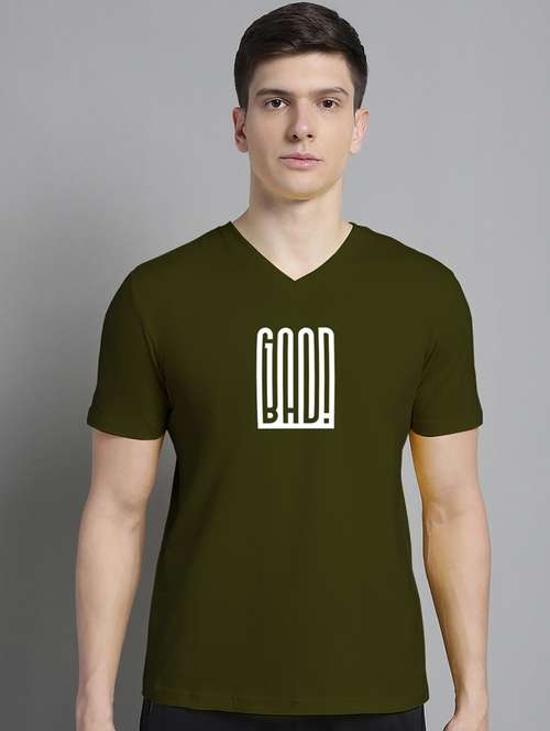 men v-neck chest printed t-shirt - 20312283 -  Standard Image - 0