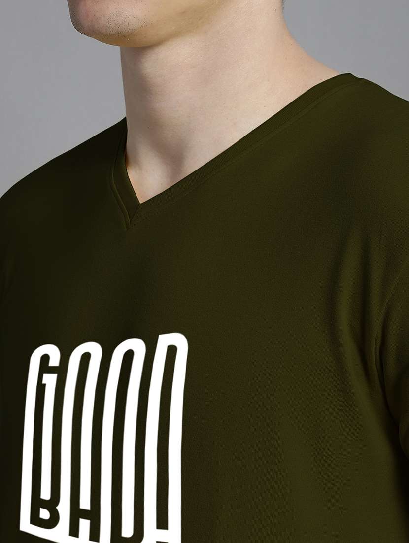men v-neck chest printed t-shirt - 20312283 -  Standard Image - 5