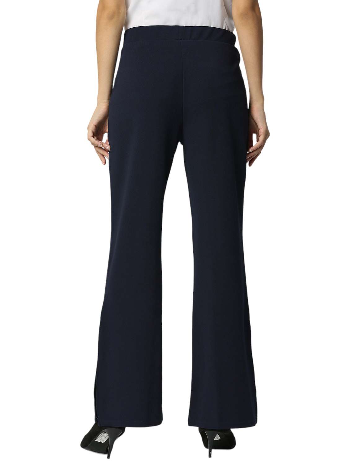 navy blue polyester flat front trouser  - 20315448 -  Standard Image - 3