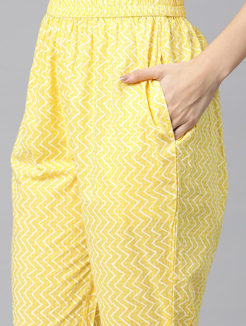 yellow colored kurta pant set - 20315955 - Standard Image - 3