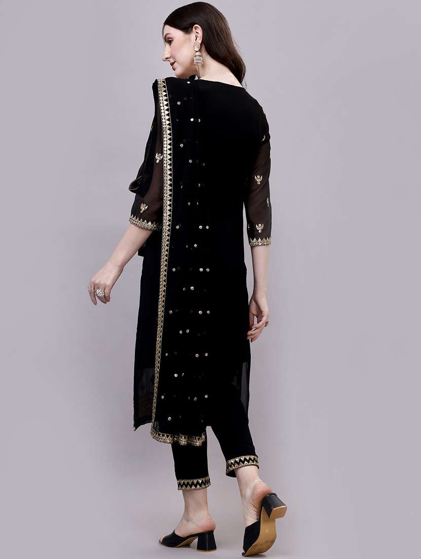 women black kurta pant set with dhupatta - 20315967 -  Standard Image - 3